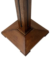 Vienna Secession Pedestal in Oak with Patinated Brass Top, 1900s